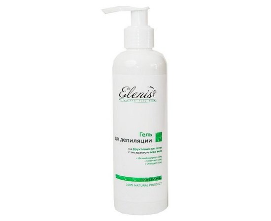 Гель до депиляции на фруктовых кислотах с алоэ вера Elenis Aloe Hydrogel AHA+PHA, изображение 4