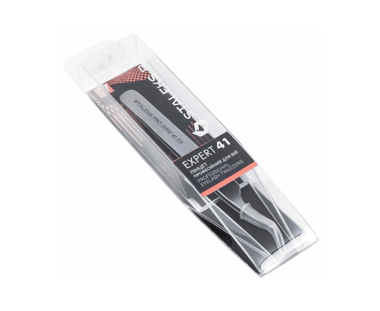 Пинцет профессиональный для ресниц изогнут под углом Staleks Pro Expert 41 Type 7, изображение 2