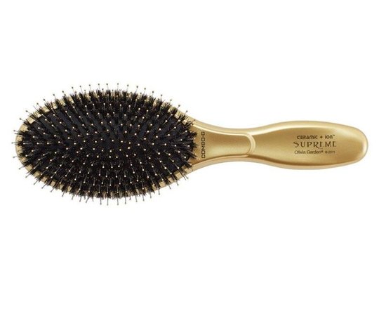 Щетка массажная с комбинированной щетиной Olivia Garden Nano Thermic Gold Edition Supreme Combo, изображение 2