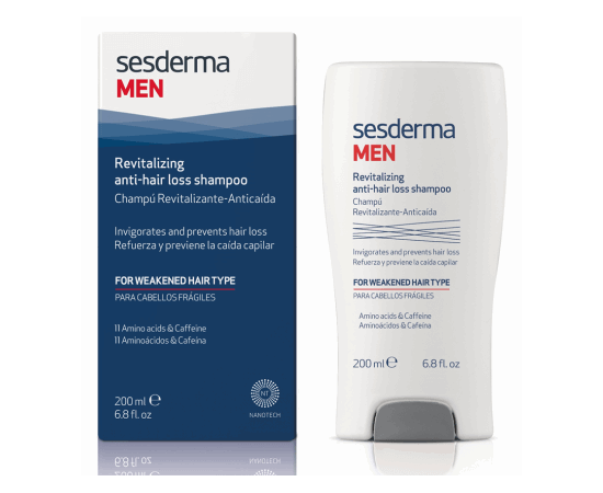 Восстанавливающий шампунь против выпадения волос Sesderma Men Revitalizing Anti-hair Loss Shampoo, 200 ml, изображение 5